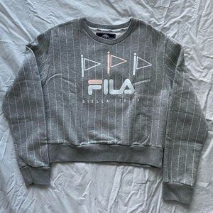 Fleece cropped Fila crewneck sweatshirt